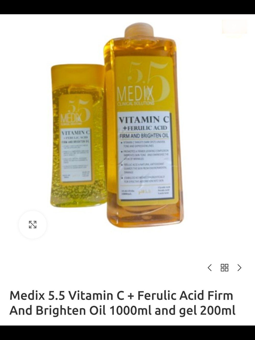 Medix 5.5 Vitamin C + Ferulic Acid Firm & Brighten Oil - Yellow